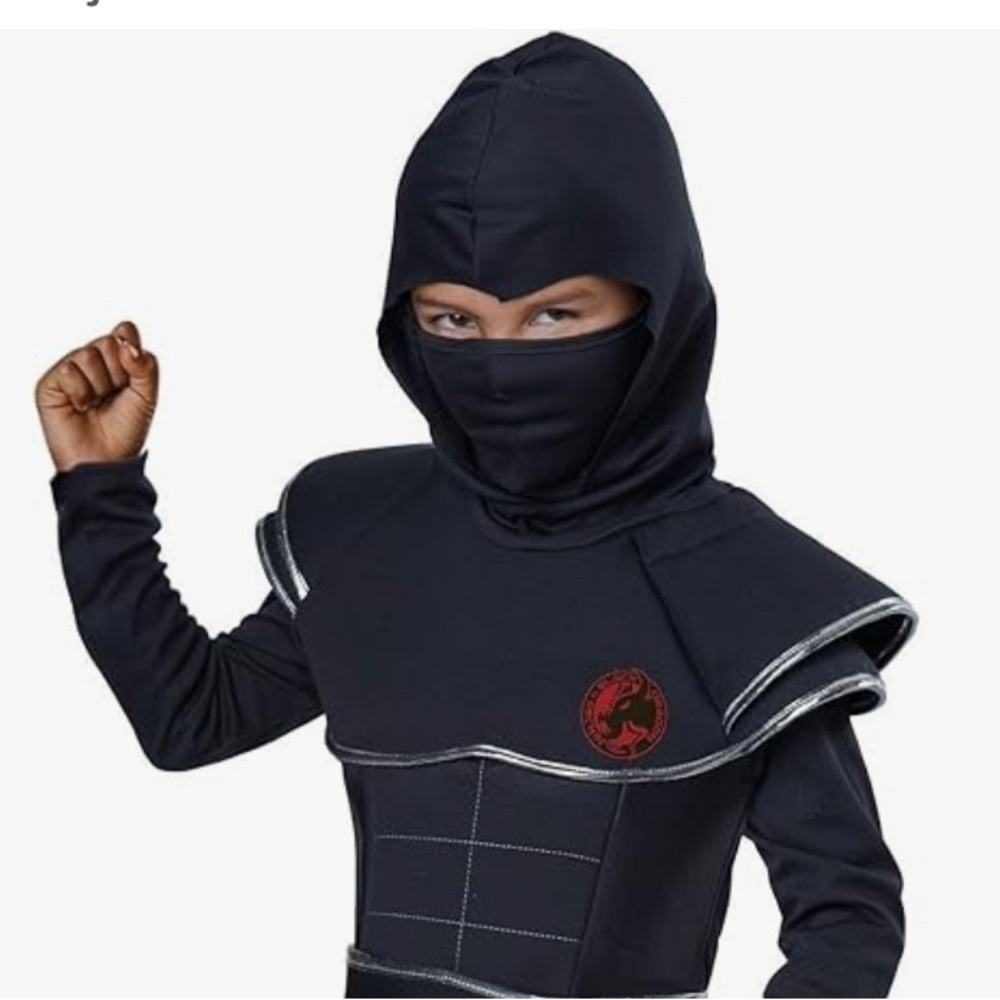 Ninjas of the Black Dragon - Black men’s small Hooded Halloween costume